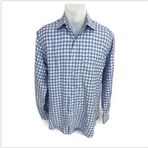 Creed Paris Men's Blue & White Checked Button Down